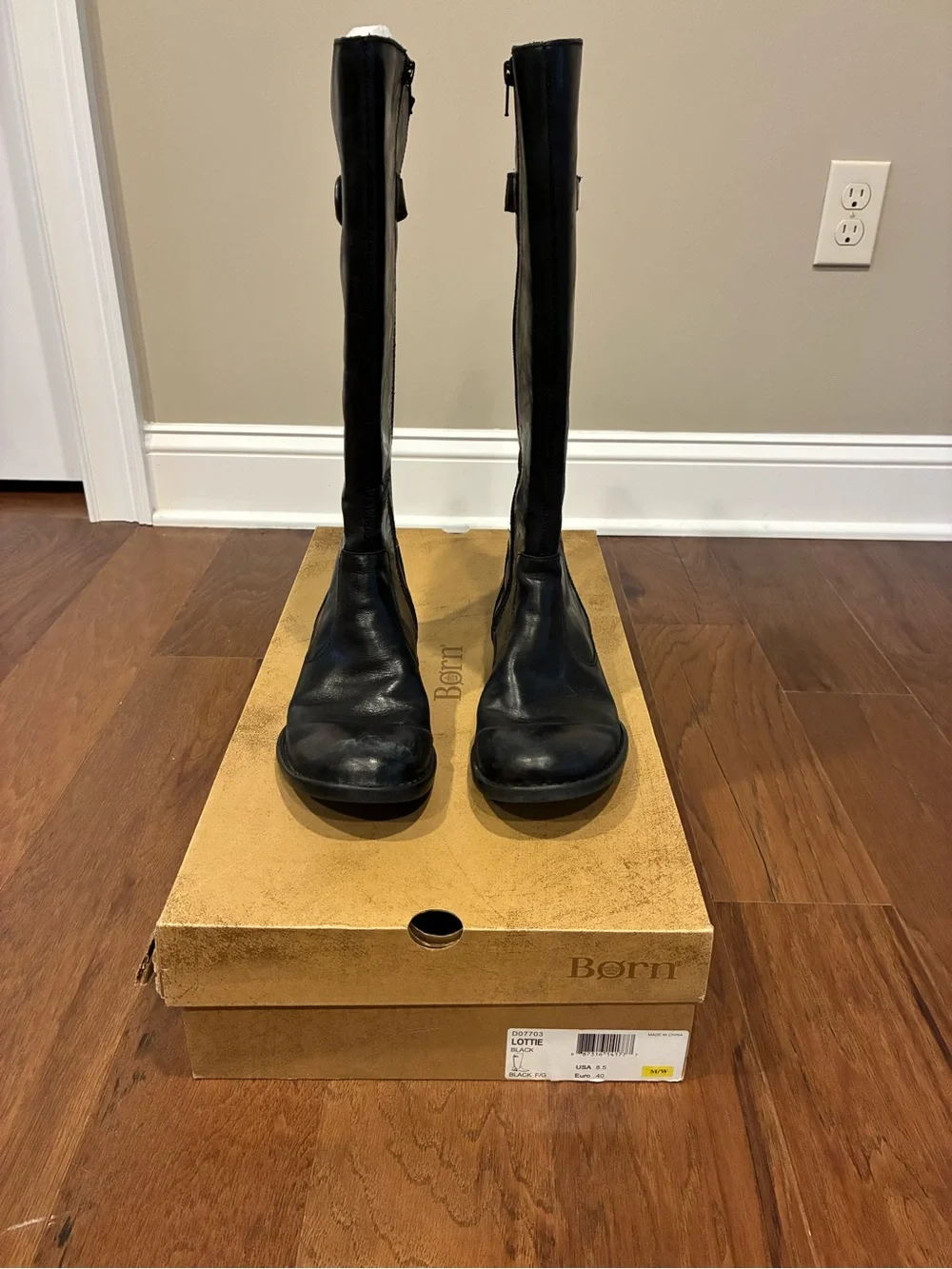 Born Lottie Tall Black Leather Boots